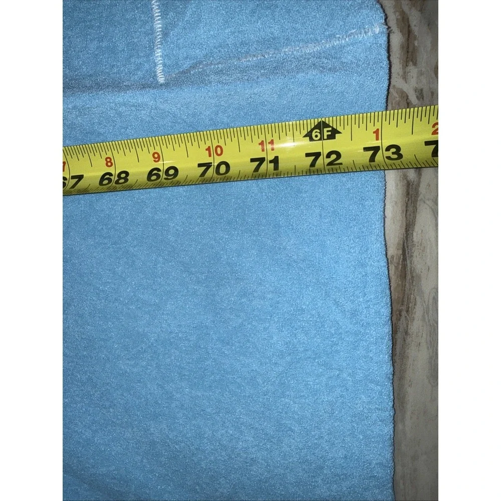 Vintage Abstract Color block throw Blanket Beach Picnic 73X48 In Blue Yellow